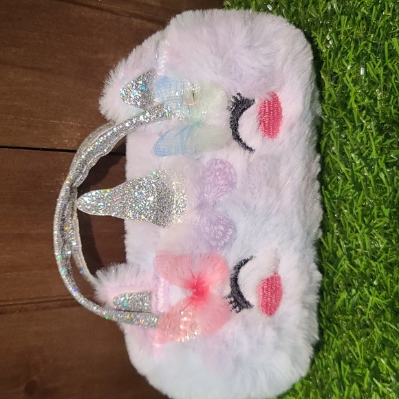 HEART rainbow sunglasses & UNICORN plush snapcase purse. Adult Teen size NWT - Picture 2 of 7